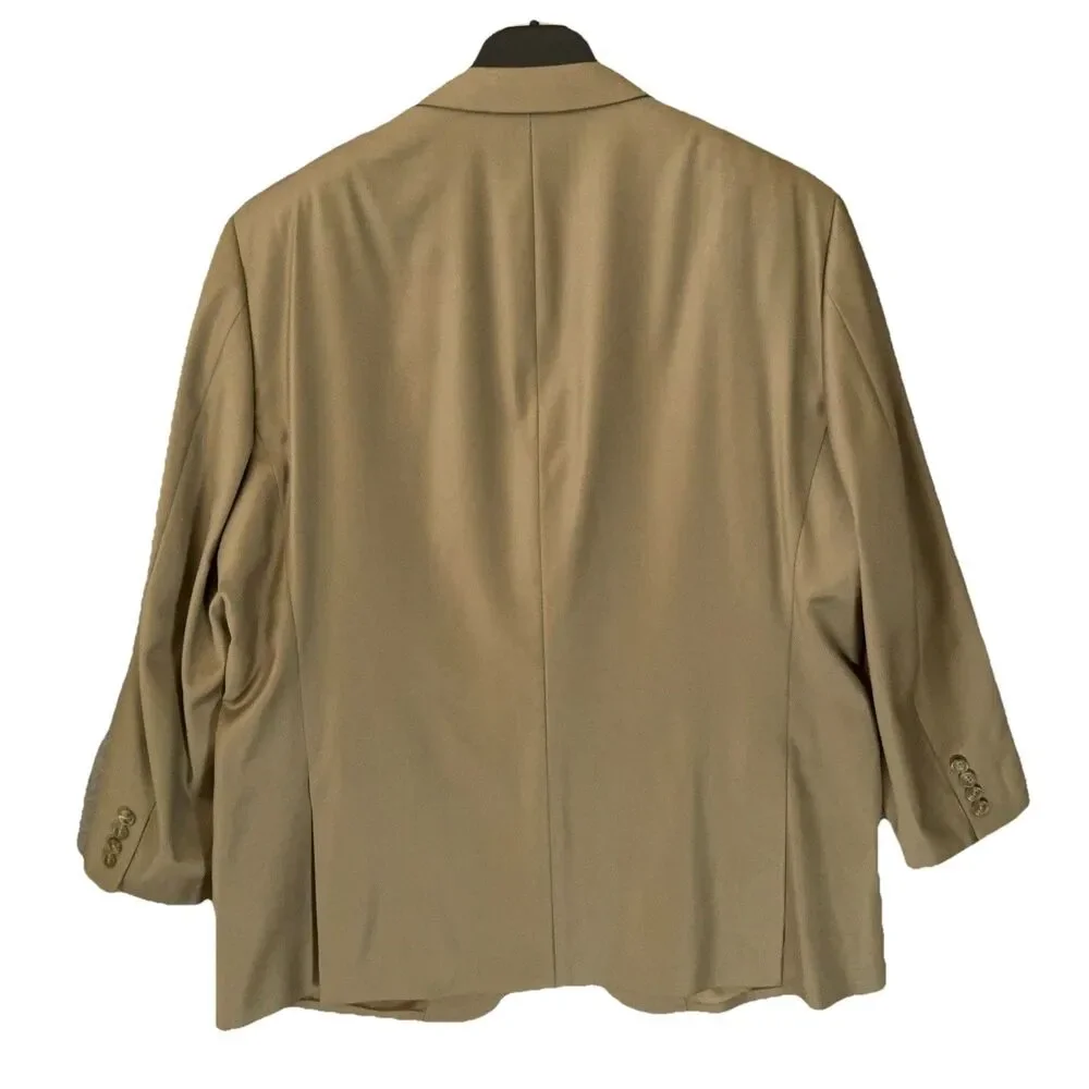 John W. Nordstrom Suit Jacket Blazer 48R Loro Piana Super 120s Wool 3-Button Tan
